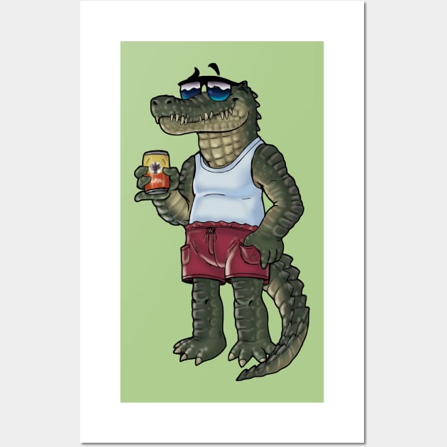 Chill Crocodile Wall Art by Rubtox